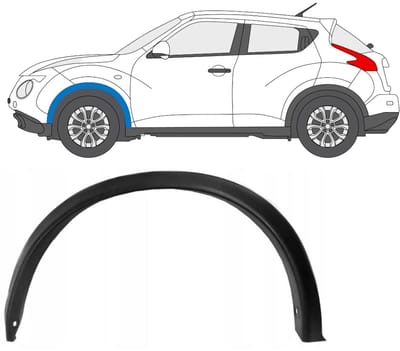 Spatbord sierlijst wielkast voor Nissan Juke 2010-2019 / Links