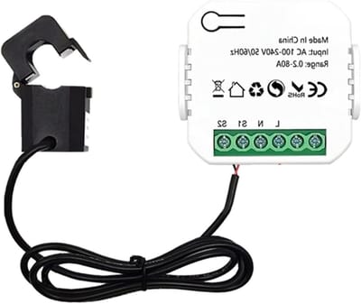 Energieverbruiksmeter - Stroommonitor Klem - Elektriciteit Verbruik - Wifi App Connectie - 80A - Basisversie