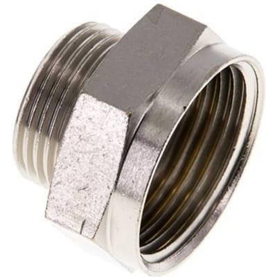 G 1'' x G 3/4'' F/M Vernikkeld Messing Verloopring 16 Bar