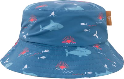 Fresk UV 50+ Zonnehoed voor kinderen 86 – Beschermende Reishoed – Hoofdbescherming Jongens - Blauw - Shark