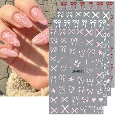 Dailygoods- Nagelstickers Set van 4 - Vlindervorm - Roze Vlinderpatroon - Nagelkunst Accessoires - Decoratieve Stickers - Eenvoudig aan te brengen - Nail Art