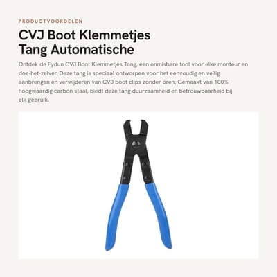 Dailygoods- Pinza Automatische Reparatietool - CVJ Morsletang - Carbon Staal - Antislip Handvat - Lichtgewicht - Ergonomisch Ontwerp - Tang