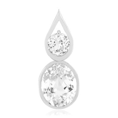 Cavill - Zilveren Hanger 925 Sterling Palladium - 3,53 ct Witte Kunziet Afghanistan - Druppel Ovaal Briljant Slijpsel - Elegant