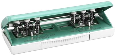 Dailygoods- Perforator 6-gaats - Verstelbare Papierperforator - Geschikt voor A4/A5/A6/A7 - Capaciteit van 10 Vellen - ABS/IJzer Materiaal - Gatenafstand 19 mm - Papierpons