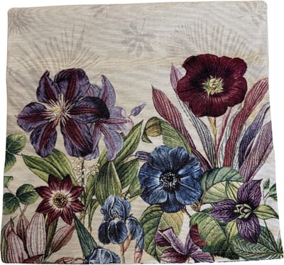 Kussenhoes - Gobelinstof - Pansy - Viooltjes - Bloemen - paars - blauw - 45 x 45 cm