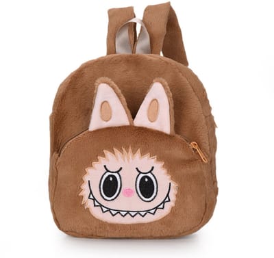 Joya Kids® Fluffy Rugzak | Schattige Kinder Rugtas | Cartoon Rugzakje | Pluche Schooltas | Kleutertas | Licht Bruin