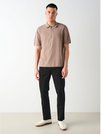 Next - Heren - N.Premium zacht aanvoelende slim-fit broek met 5 zakken - Zwart