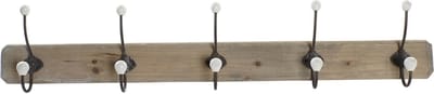 ITEM Wandkapstok - lichtbruin - 5-haaks - kapstok - hout/metaal - 95x20 cm