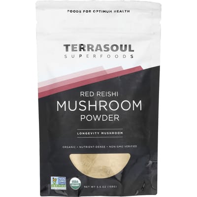 Terrasoul Superfoods, Poudre de champignon Reishi rouge, 160 g (156 g)