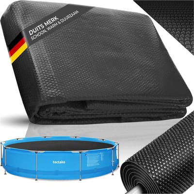 tectake® Zwembad Afdekzeil - Rond Ø 250 cm - Noppenfolie - Zwembadafdekking - Zonnefolie - Warmtefolie - Zwembadverwarming - Zelfdrijvend - Op maat te snijden - Zwart