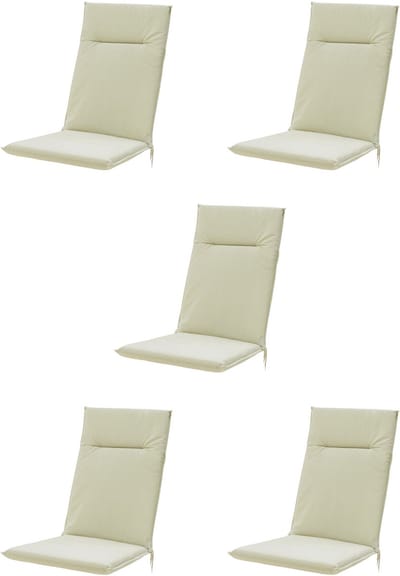 Madison - Tuinkussens - Hoge Rug - 5 st - Eco Oatmeal Sand - 123x50cm - Beige - Met lint