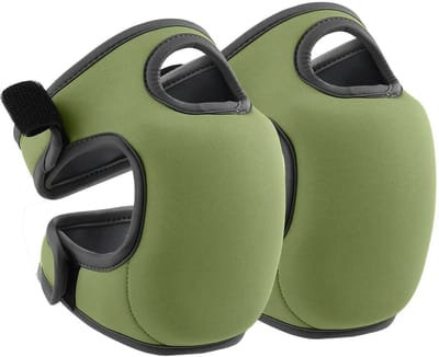 1. Dubbele tuinkniebraces - Extra dikke kniebraces - Verstelbare kniebraces - Zacht en comfortabel traagschuim - Antislip - Geschikt voor buiten en tuinen (groen)