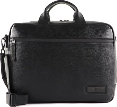 JOST Leren Afzonderlijke gevallen Laptoptas met laptopvak Stockholm Business Bag Black Zwart