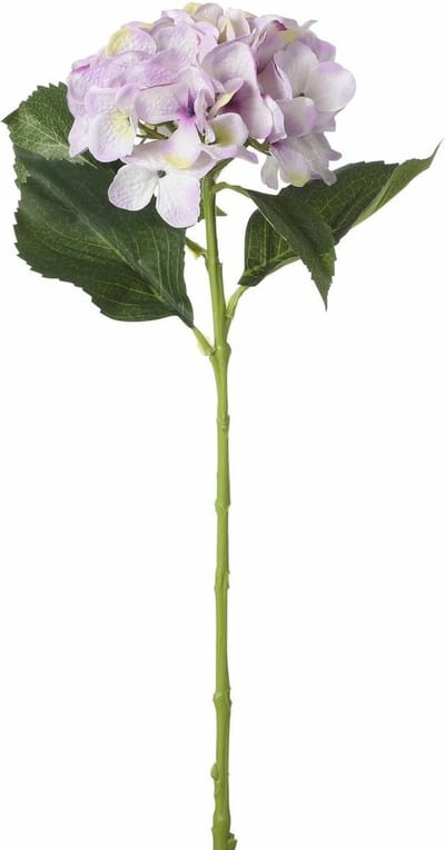 Mica Decorations Kunstbloem - Hortensia tak - lila paars - 51 cm - losse steel - Kunst zijdebloemen