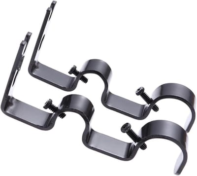 Gordijnroede Houders - Bevestigingsbeugels Roede - Raambekleding Ophangen - Verstelbare Stevigheid - 11.7 cm Lengte - Koffie