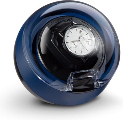 Klarstein St. Gallen ll Horlogeopwinder, Links- / rechts- of bidirectionele loop, 4 programma's: 650 / 900 / 1200 / 1500 TPD, Inschakelbare LED-verlichting, Touch-bediening, blauw