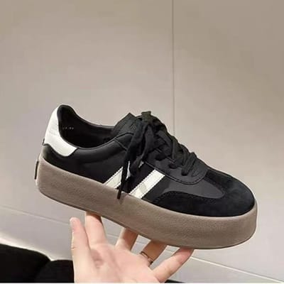 Schoenen met dikke zool Lente Nieuw Ins Trendy Mode Veelzijdig Casual Witte Schoenen 40 zwart