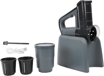 Elektrische Kaasrasp - Groentesnijder Raspmachine - Maaltijden Bereiden - Drie Interchangable Bladen - 13x25x30 cm - Zwart