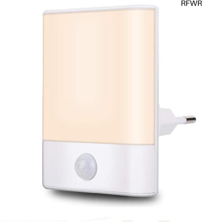 RFWR® Nachtlampje met Bewegingsmelder - 3 Modi (Auto/On/Off) - Energiebesparend Warm Wit voor Kinderkamer, Hal, Slaapkamer, Badkamer, Keuken, Trap, Woonkamer