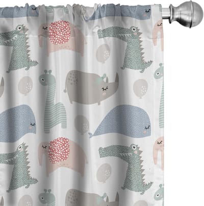 ABAKUHAUS Kinder gordijnen – 2x 75×225 cm – multikleur microvezel
