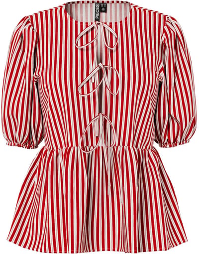 PIECES - PCJOLLY 2/4 TIE TOP WVN NOOS BC - Dames - Blouses