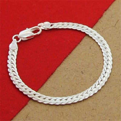 Hoge Kwaliteit 925 Sterling Zilveren Armband 20cm 5mm Platte Slangenhuid Armband Voor Mannen & Vrouwen Feest Bedel Sieraden Cadeau beige