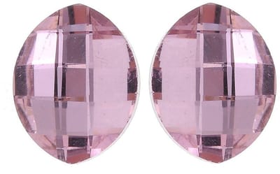 Behave - Oorbel steker ovaal kristal look roze trendy pastel 1,5 cm