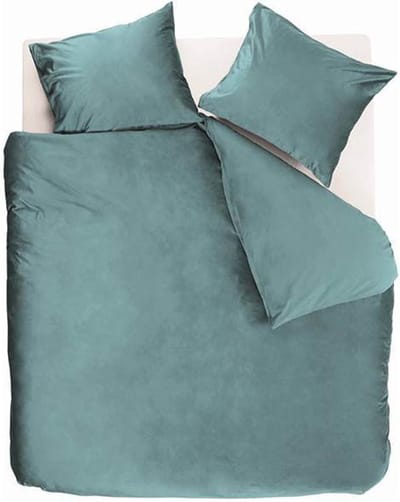 At Home by BeddingHouse Tender dekbedovertrek - Effen - Lits-Jumeaux - 240x200/220 - Blauw Groen