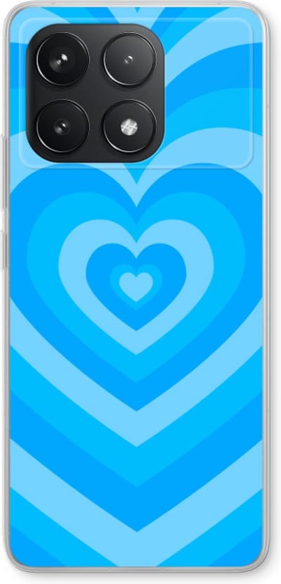 Case Company® - Hoesje geschikt voor Xiaomi Poco F6 Pro hoesje - Hart Blauw - Soft Cover Telefoonhoesje - Bescherming aan alle Kanten en Schermrand