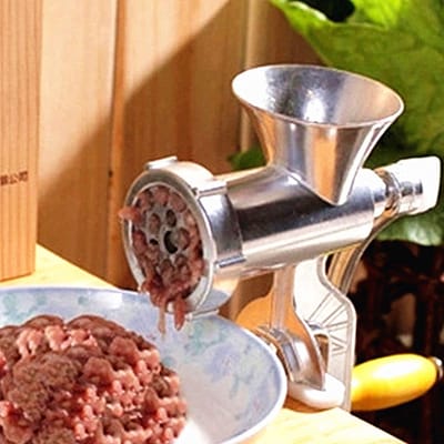 Dailygoods- Vleesmolen Handmatig - Aluminium - Eenvoudige Bediening - Veilig en Robuust - Ruimtebesparend - Veelzijdig Gebruik - Vleesmaler