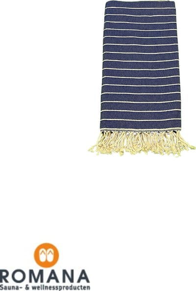 Romana Products Zigzag Hamamdoek - Baddoek - Strandlaken - Saunalaken - 100cm x 180cm - Donkerblauw