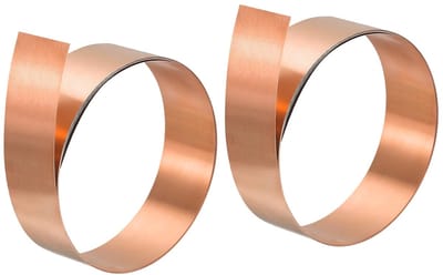Koperplaat 2 Stuks - Metaalfolie Dun - Doe-het-zelf Projecten - Pure Koperen Rol - 0.4x20x1000 mm - Koper
