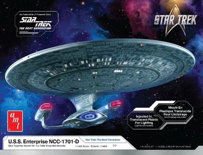 AMT Modelbouwpakket Ruimtevaart - 1429 U.S.S. Enterprise NCC-1701-D - Star Trek - Doorzichtig gegoten Plastic - 1:1400 - Modelbouw