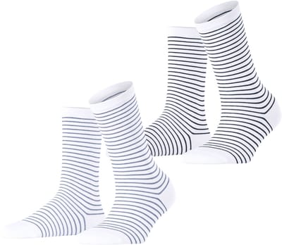 Esprit Fine Line 2-Pack gedessineerd katoen multipack sokken dames veelkleurig - maat 35-38
