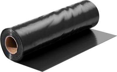 14 Mil Zware Plastic Folie, 10 "X 100" Dikke Rol, Ideaal Als Kunststof Dekzeil, Schilderszeil Of Dampscherm voor Kruipruimtes, Zwart en Wit, Dubbelzijdig