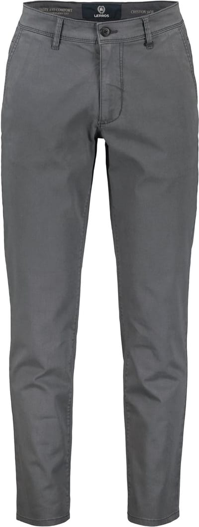 LERROS Basic chino van gestructureerde stof, slim fit , Maat: W30_L32 , Kleur: DARK GRAPHITE , 80% katoen, 17% lyocell, 3% elastaan