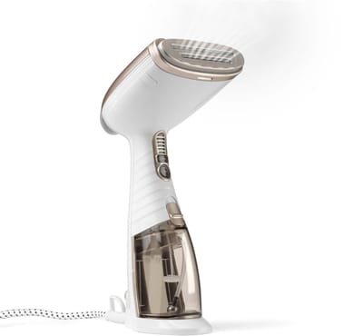 QIN® Stoomreiniger kleding - Stoomreiniger - Stoomreinigers - 1560 W - 230 ml - Kledingstomer - Wit/Champagne - 9cm x 6cm x 14cm