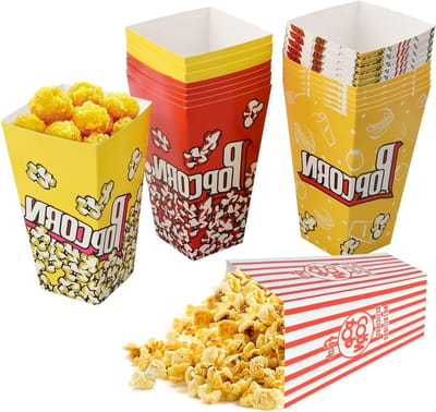 Popcorn Dozen 30 Stuks, Kartonnen Popcorn Verpakkingen, Vetbestendige Snackzakken voor Feestjes en Evenementen