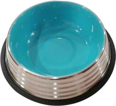 Nobleza Hondenvoerbak - RVS Voerbak Hond - Drinkbak Hond - Anti-slip - 650 ml - Ø 22,5 cm - Blauw