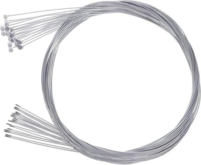 Fietsremkabel Set voor Racefiets en Mountainbike - 20 Stuks Roestvrij Staal Binnenremkabels - Universeel Gebruik - Fietsen Remkabels Twee Meter - Zilver