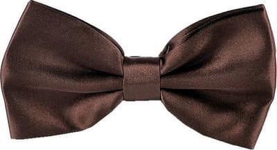 Fako Fashion® - Vlinderstrik - Vlinderdas - Satijn - 12.5cm - Donkerbruin