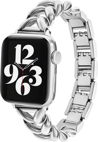 MY PROTECT - Luxe Metalen Visgraat Bandje - Geschikt Voor Apple Watch Bandje - Series 1/2/3/4/5/6/7/8/9/10/SE/Ultra - 44mm - 45mm - 46mm - 49mm - Zilver