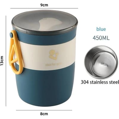 450ml/580ml Geïsoleerde Lunchbox Soepkom Ontbijtbeker met Lepel Draagbare Verzegelde Lunchbox Melkbeker Exquise Geïsoleerde Emmer