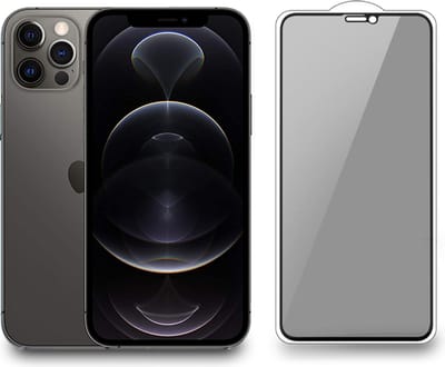 Smartphonica iPhone 12 Pro Max privacy full cover tempered glass screenprotector van gehard glas met afgeronde hoeken geschikt voor iPhone 12 Pro Max