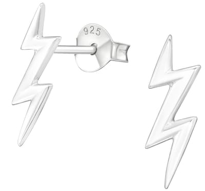 Joy|S - Zilveren bliksem oorbellen - egaal - 5 x 13 mm