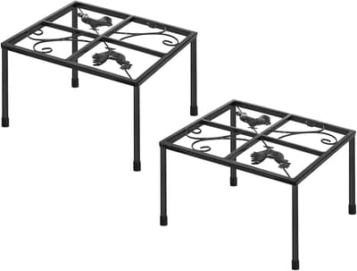 Kippen Drinkbak Standaard - Voederhouder - Pluimvee Verzorgen - Roestbestendige Coating - 2 Stuks - Zwart/Bruin