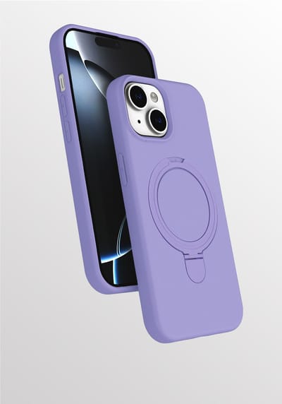 Hoesje Geschikt voor iPhone 15 Plus hoesje zacht siliconen Lila - Liquid Backcover ring hoesje Geschikt voor Magsafe
