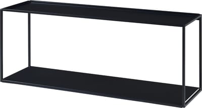 Wandrek Notodden met 2 planken 90x25x35 cm staal zwart [en.casa]