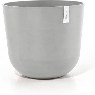 Ecopots Oslo 55 - White Grey - Ø55 x H48,5 cm - Ronde witgrijze bloempot