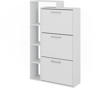 Vicco Orlando Schoenenkast – 80 x 128.3 cm met 3 compartimenten Wit